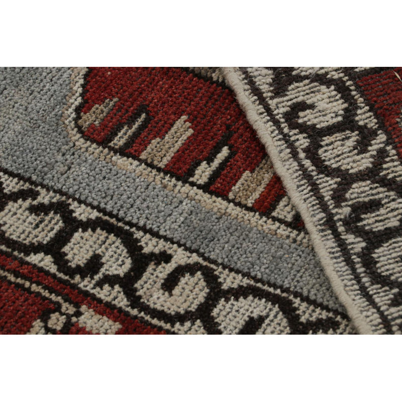 Burano Hand Knotted Wool Geometric Area Rug, Rectangle 4' x 5'