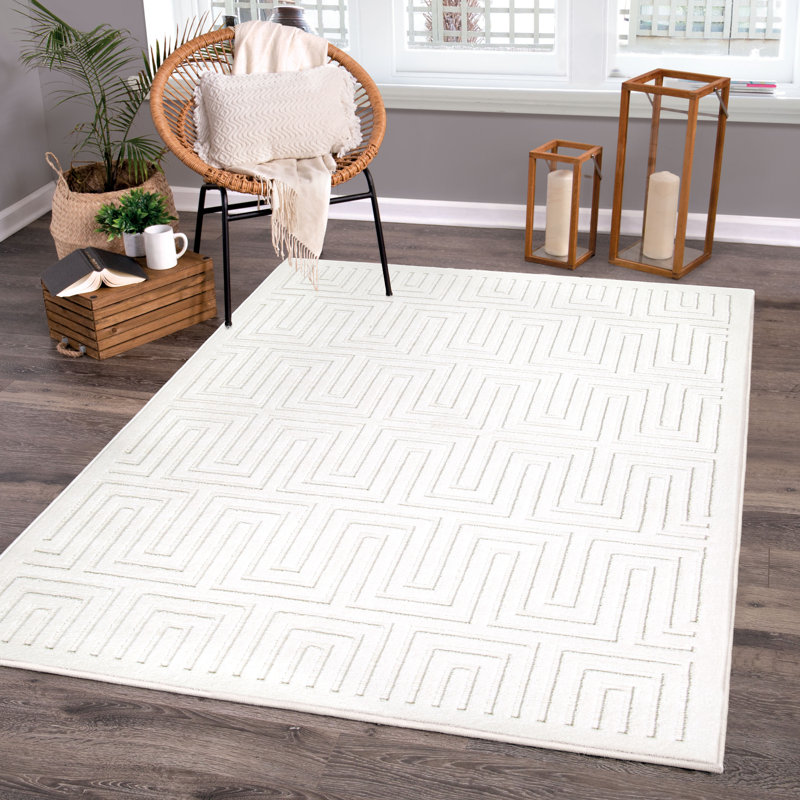 Tapis d'extérieur à motif géométrique en queue d'aronde Latitude Run, Rectangle 7 pi 9 po x 10 pi 10 po