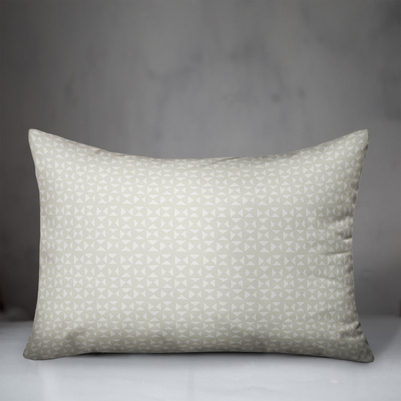 Geometric Outdoor Reversible Throw Pillow, White