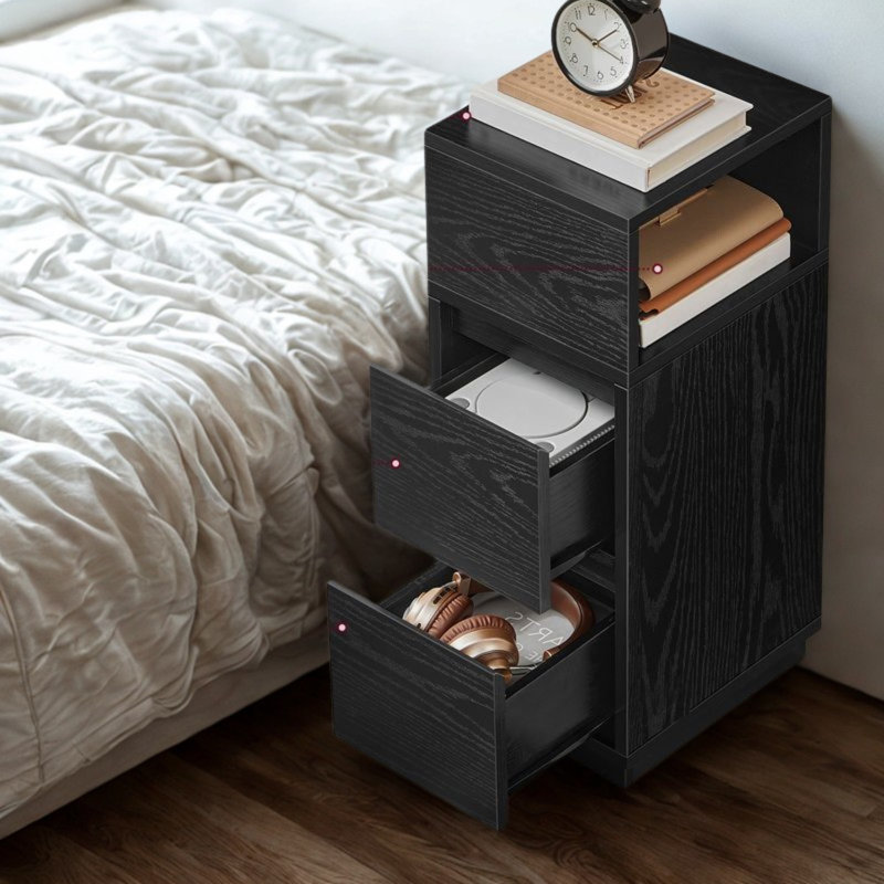 Tasleema Bedside Table, Black