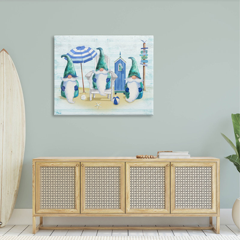 «Nautical Beach Gnome», estampe numérique par Paul Brent, H 36 po x l 48 po x P 1,5 po, Toile tendue