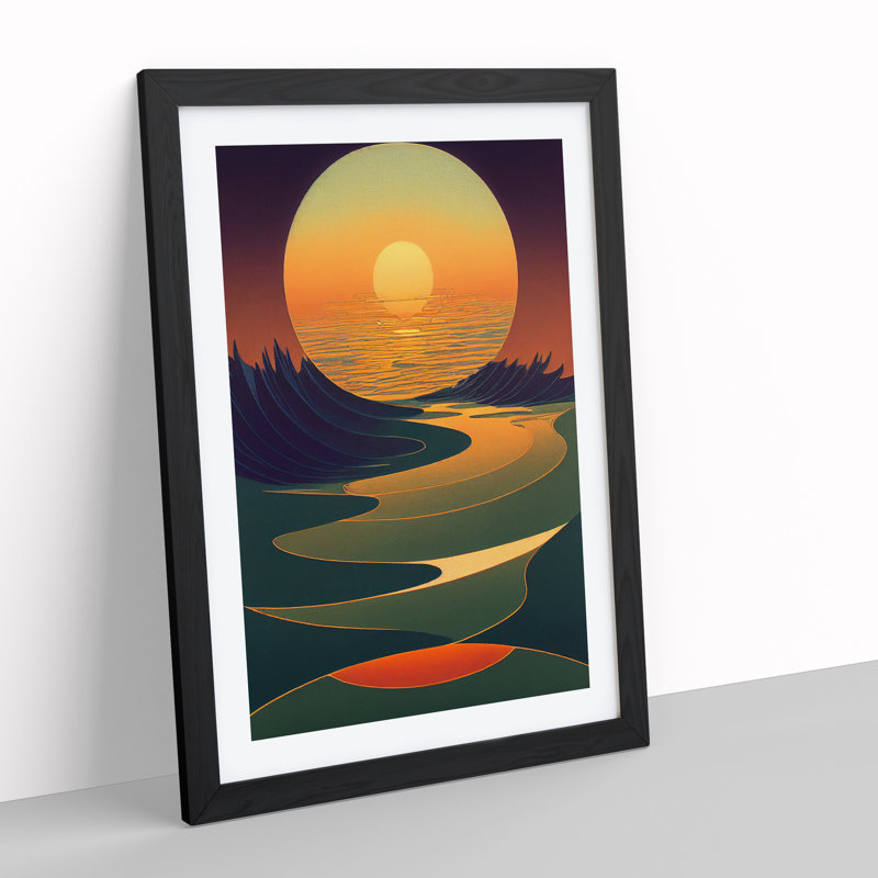 Stunning Abstract Sunset - Framed Print, Black , 34cm H x 25cm W x 2cm D