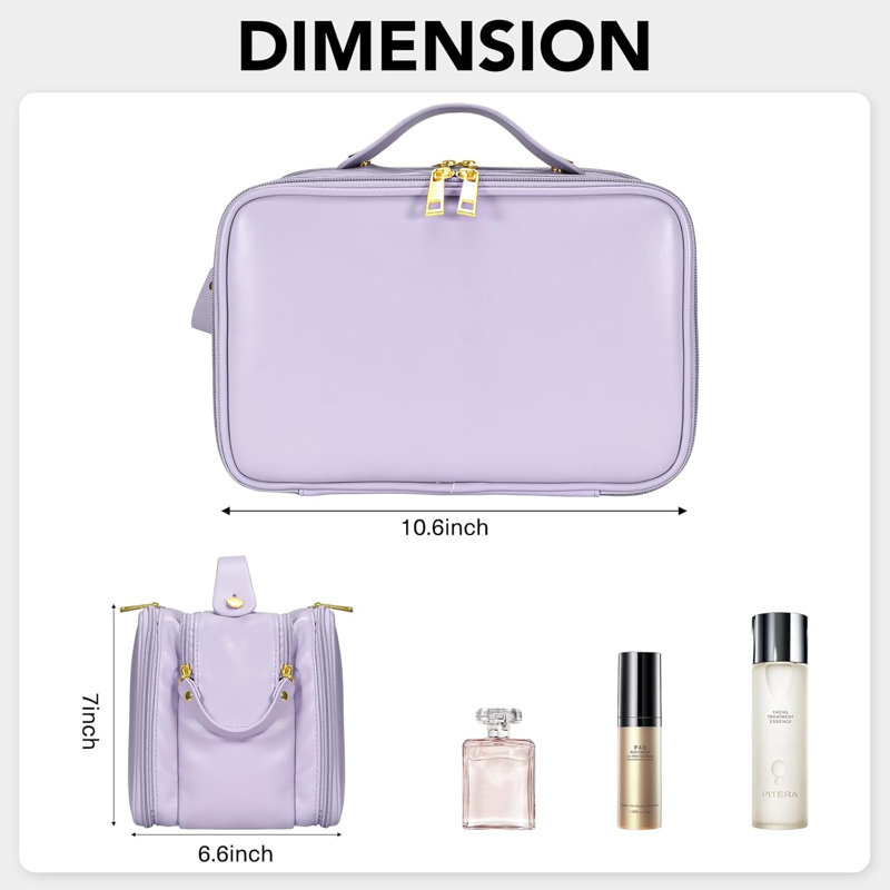 Organisateur de maquillage de voyage, Mauve