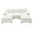 86.5'' Chenille Modular Sectional Sofa With Storage Pockets, 5 Seat U Shaped Couch Set With Pillows,Free Combination,Modern Cloud Sofa With 2 Movable Ottoman For Living Room,Apartment-1512580902