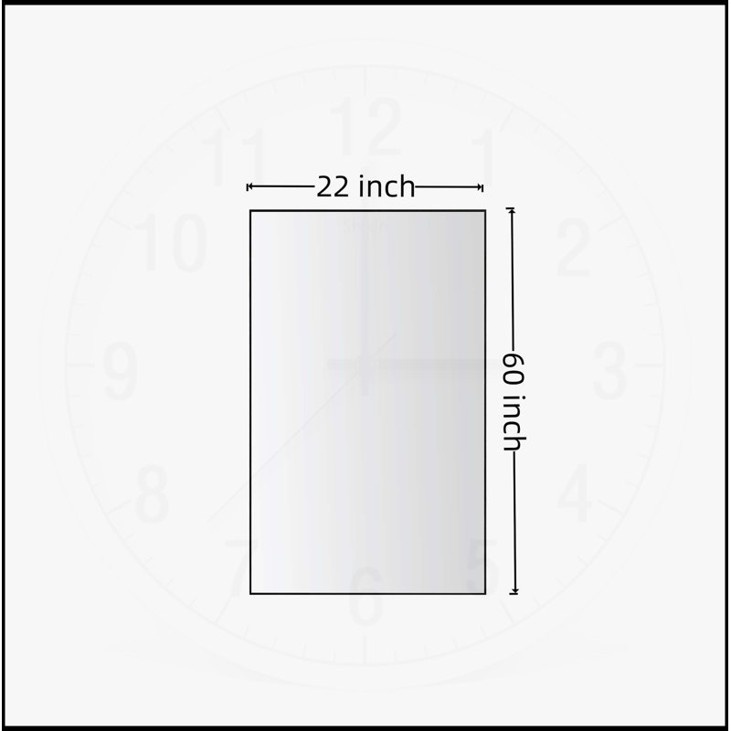 60x22 Inch Glossy Black Bathroom Mirror, Rectangular Wall-Mounted Vanity Mirror with Metal Frame, Modern and Minimalist Design for Versatile Use