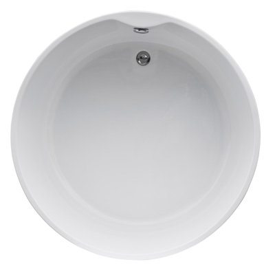 Baignoire autoportante ronde à double extrémité en acrylique Aqua Eden de 45 pouces avec drain Kingston Kingston