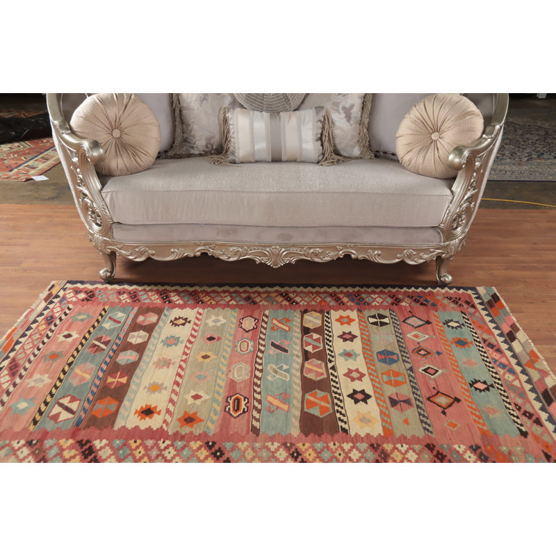 Tapis oriental kilim à teinture végétale 4 x 7