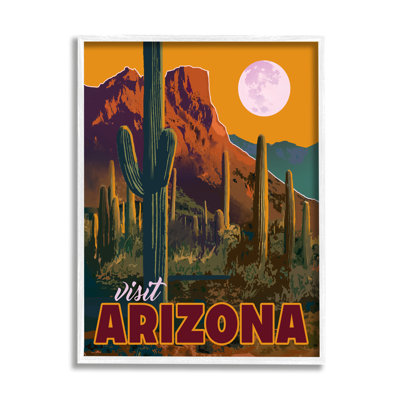 " Visit Arizona Brilliant Desert Sky Arid Vegetation " by David Owens Illustration