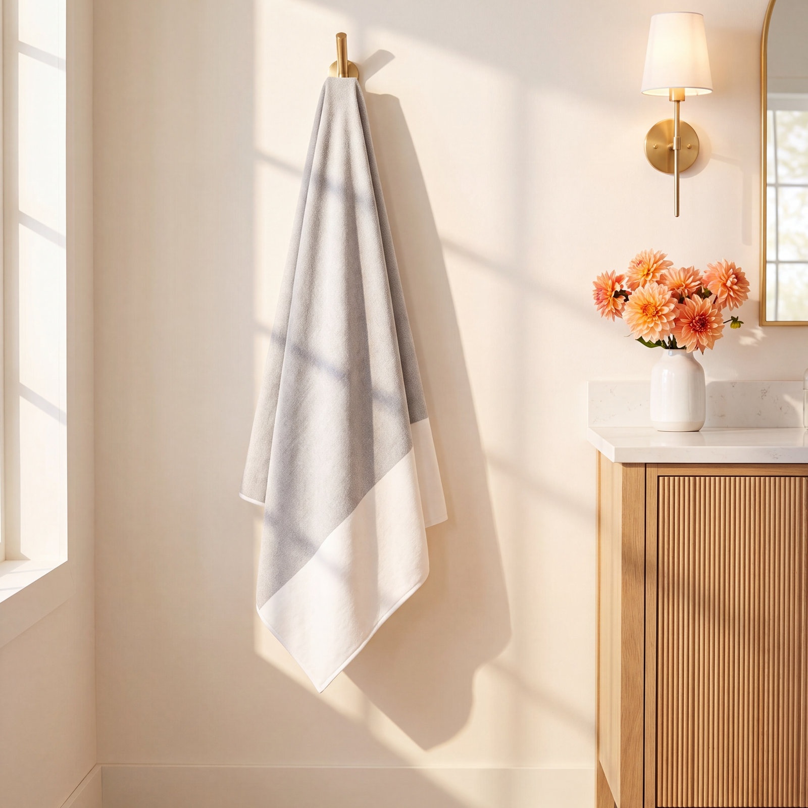 Cotton Beach Towel, Charcoal