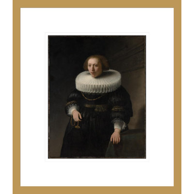 Portrait d'une femme probablement membre de la famille Van Beresteyn par Rembrandt van Rijn - Estampe numérique encadrée