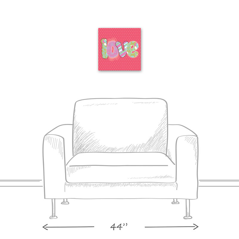 Patterned Love Print On Canvas; 0FDB856904544AFD84F60A8553C9EC5A Square, 12" H x 12" W x 1.25" D