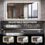 Miroir de salle de bain multifonctionnel lumineux à DEL - Miroir d'appoint mural élégant avec bordure noire, éclairage antibuée et à intensité variable-1039328772