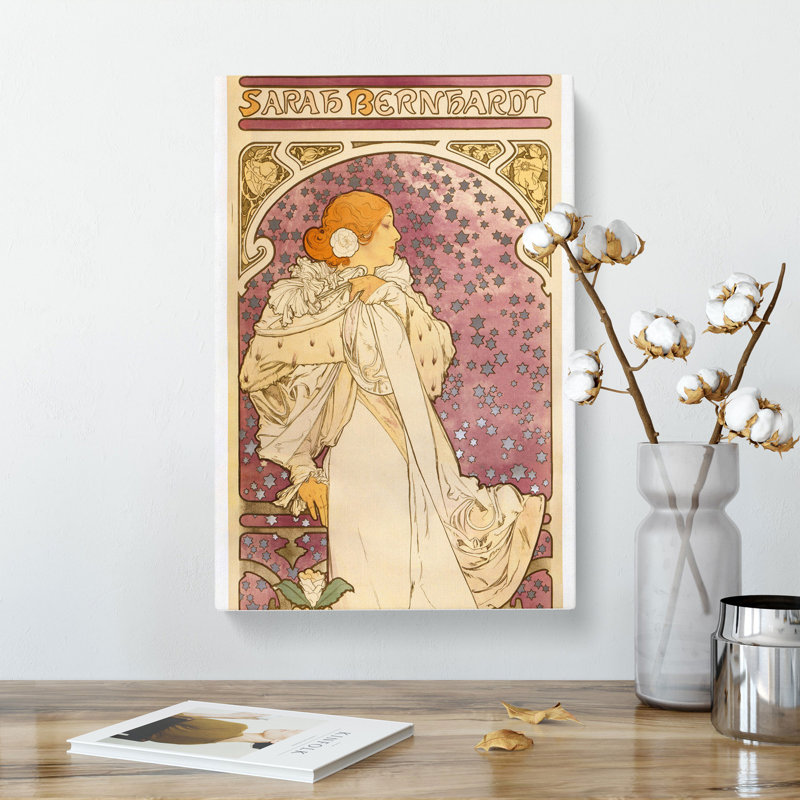 Lady Of The Camellias by Alphonse Mucha - Wrapped Canvas Print, 50cm H x 35cm W x 3cm D