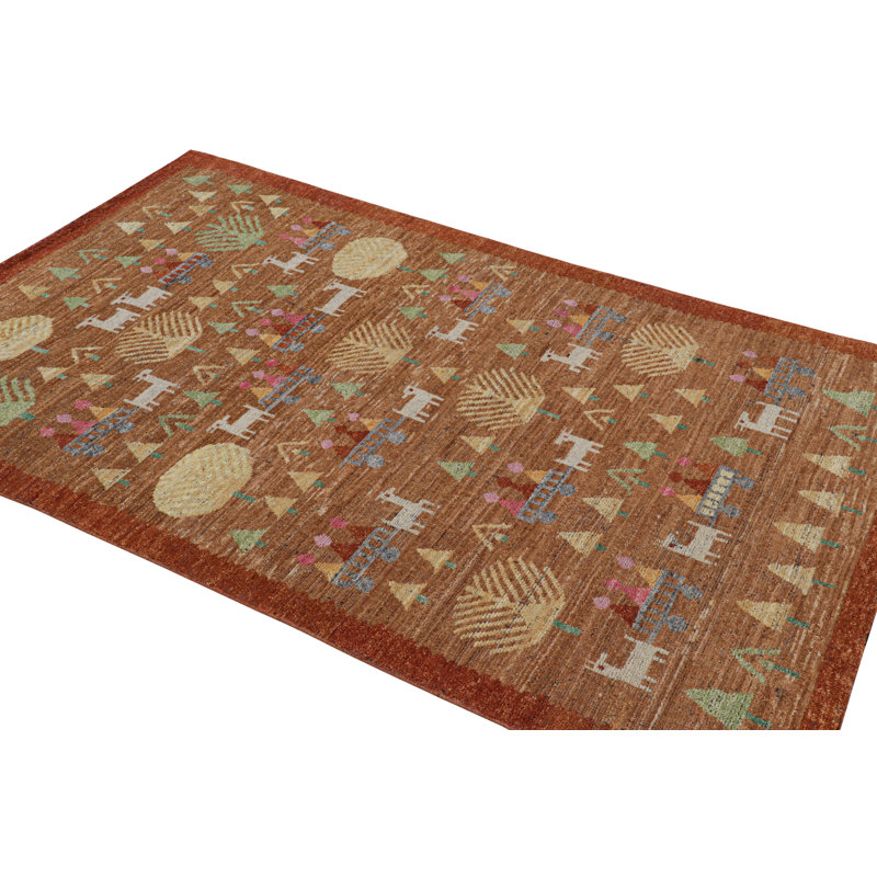 Burano Hand Knotted Wool Geometric Area Rug, Rectangle 8' x 10'