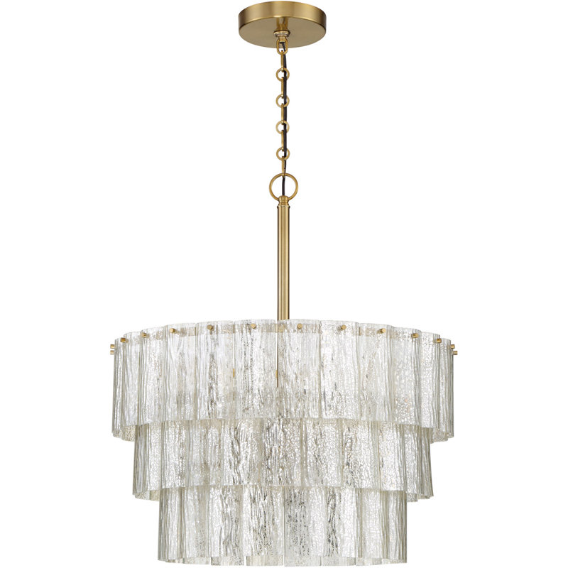 Centerville 9 - Light Traditional Chandelier, Satin Brass, 25" H x 20.5" W x 20.5" D