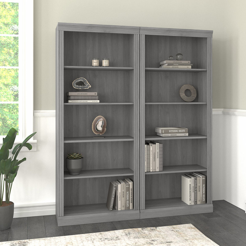 Raker Bookcase, Modern Gray