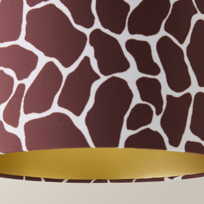Alham 20cm H Blended Fabric Drum Lamp Shade ( Slip-On ) in Brown: Cream