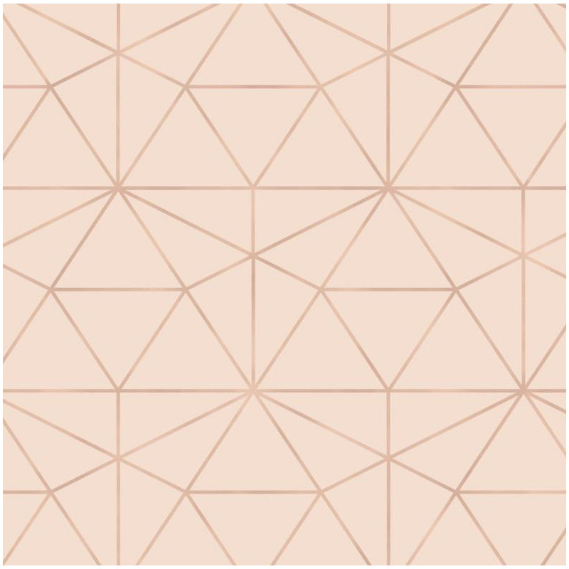 Graphic Quartz Geometric Peel & Stick Wallpaper Roll by Jamie Graney, Rose/Rose Gold