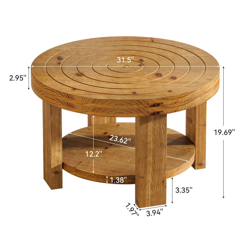 Solid Wood Coffee Table with Storage