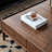 Simple walnut square end table-109512919