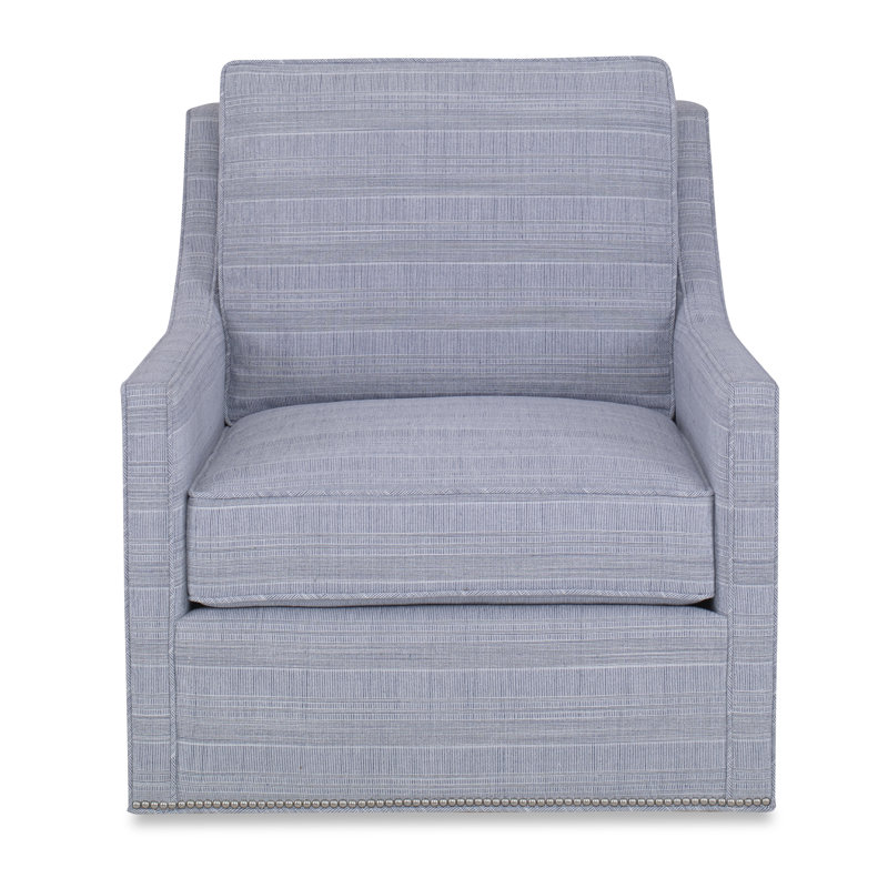 Sonoma Sunbrella® Boucle Swivel Armchair, Elise Linen, Antique Brass Small