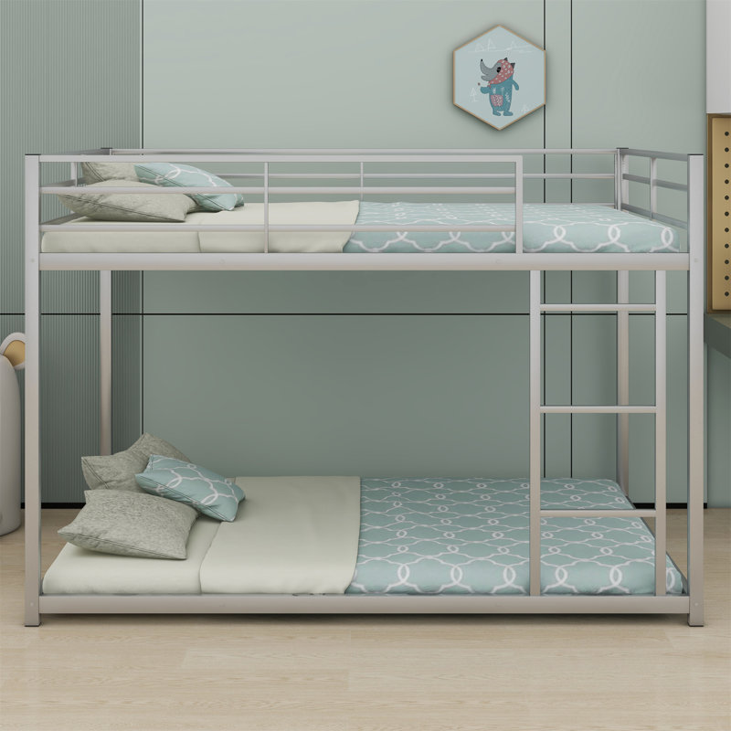 Bunk Bed Low Bunk Bed With Ladder, Full Over Full, Silver Incorrect