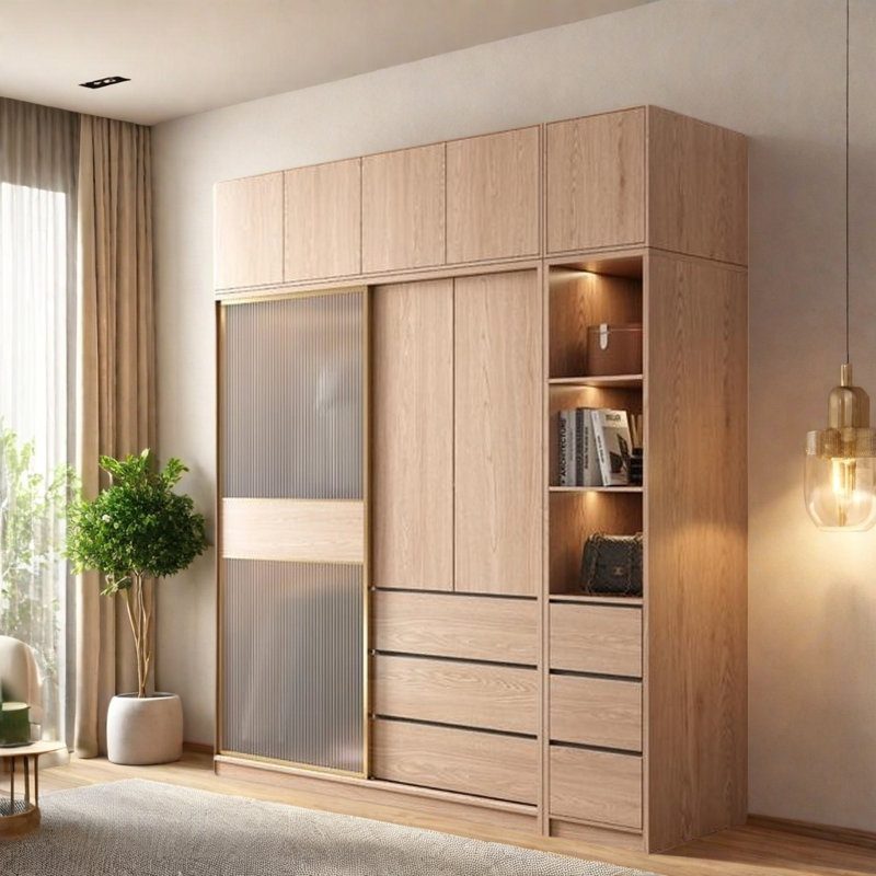 Garde-robe moderne et simple, H 102,36 po x l 78,74 po x P 23,62 po
