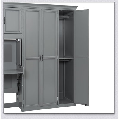 Murphy Bed Wall Bed With Wardrobe, Cabinet And Desk