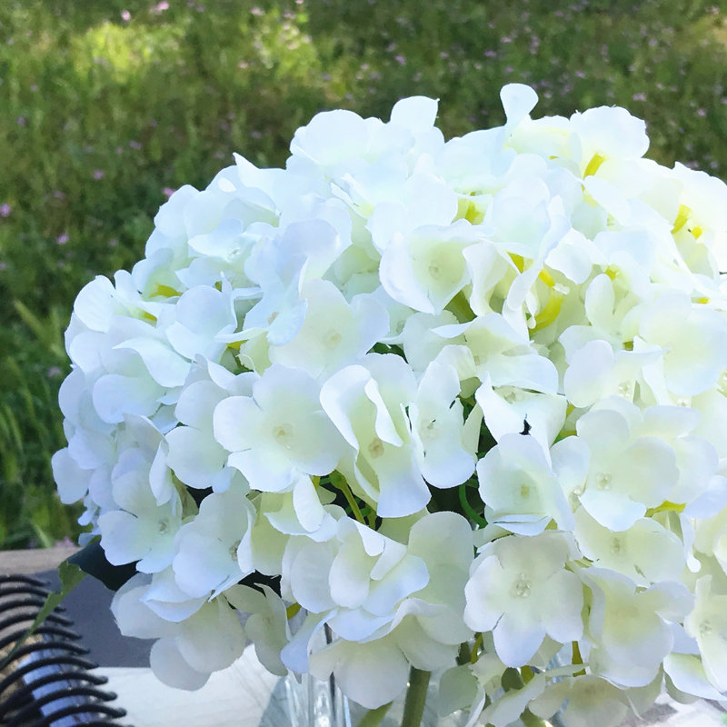 Silk Hydrangea Arrangement in Vase