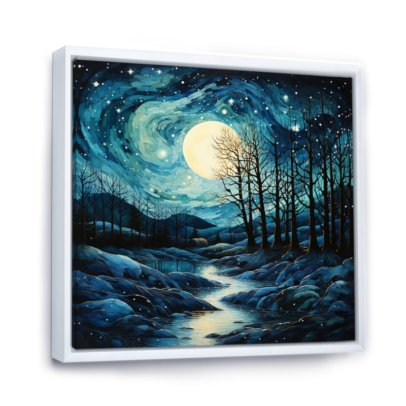 Emerald Glacier Glacial Majesty Pointillism - Landscapes Canvas Prints, Cadre flottant blanc, H 24 po x l 24 po x P 1 po