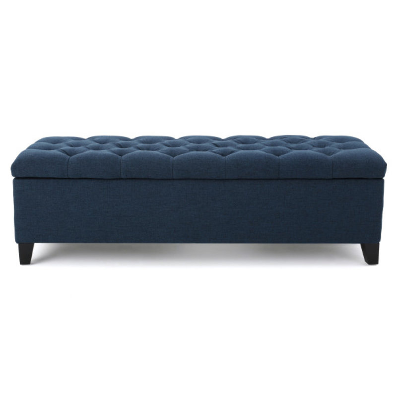 Laiyba Upholstered Ottoman,Storage Ottoman,Bedroom Bench, Navy Blue