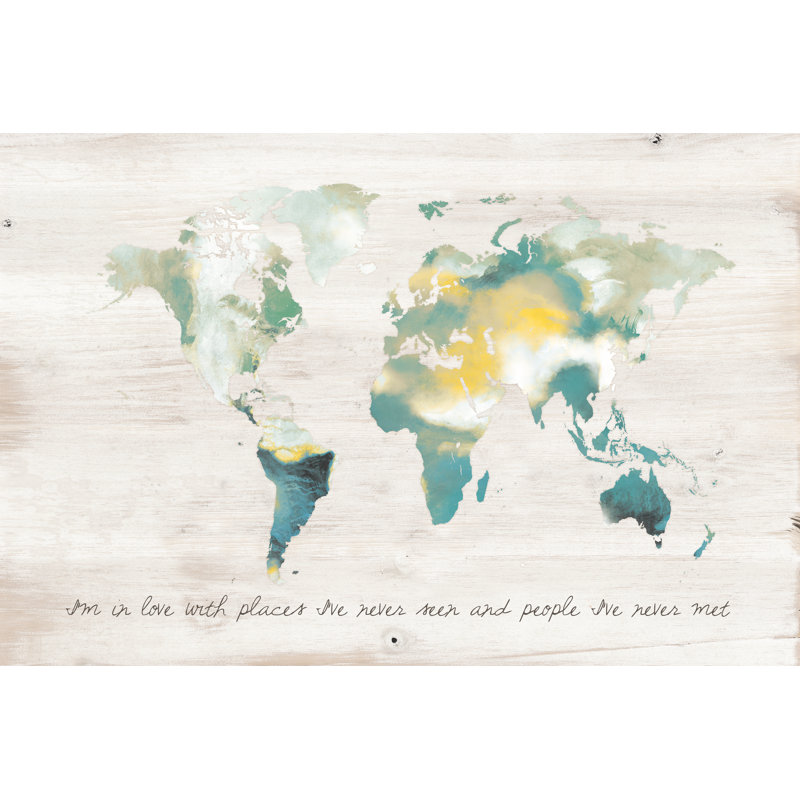 Pattern Map Wood 3 - Wrapped Canvas Print, 30cm H x 46cm W x 3.8cm D