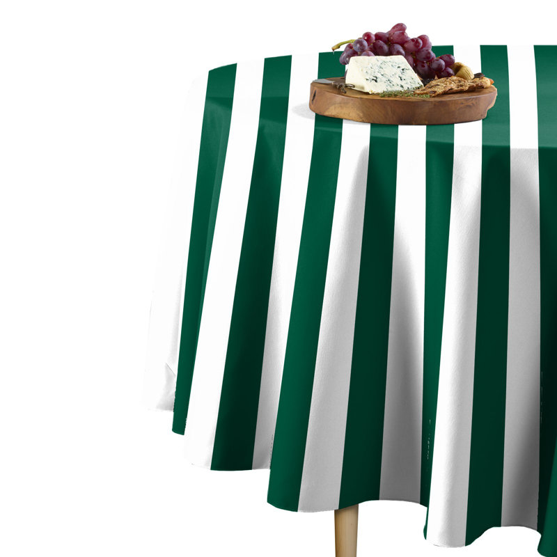 Sam Stripe Tablecloth, 84" L x 84" W, Green