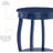 Phipps Navy Blue Round Side Table With Shapely Legs And Shelf