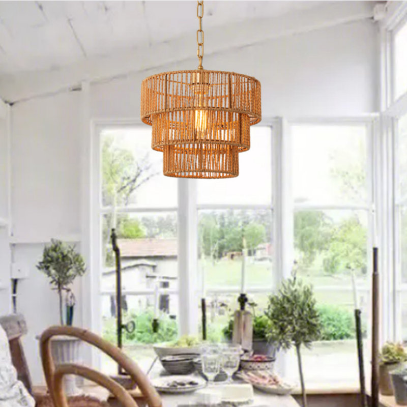 Lustre suspendu 1 lumière Boho, Laiton