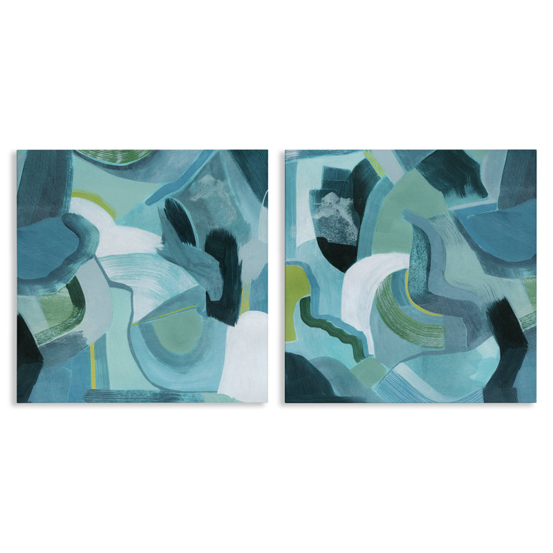 "Energetic Patterns", ensemble de 2 toiles murales par Grace Popp, H 24 po x l 24 po