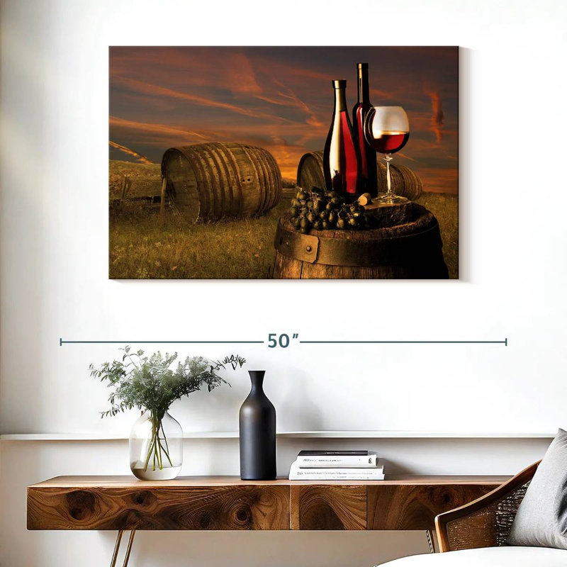 Vin rouge Yarlin au coucher du soleil, H 26 po x l 39 po