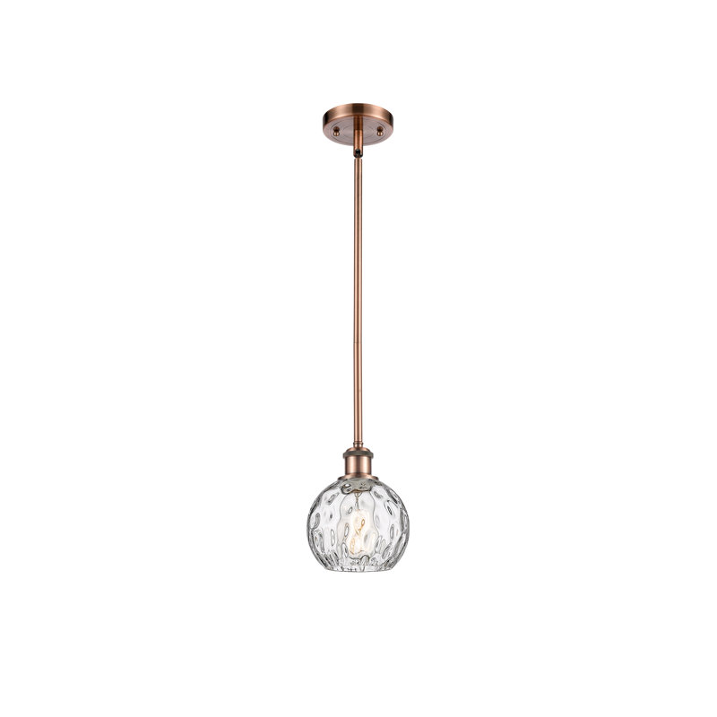 Luminaire suspendu sphérique 1 lumière Cindi, DEL, H 8 po x l 6 po x P 6 po, Cuivre antique
