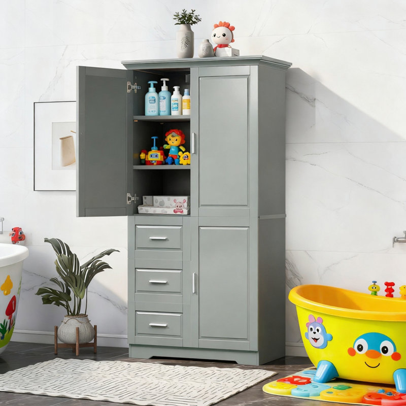 Armoire de rangement haute multifonctionnelle: Organisateur polyvalent de grande capacité pour salle de bain / bureau / cuisine (disponible en noir / blanc / gris)