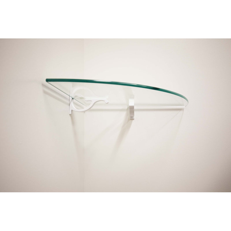 Tablette d'angle en verre, Blanc