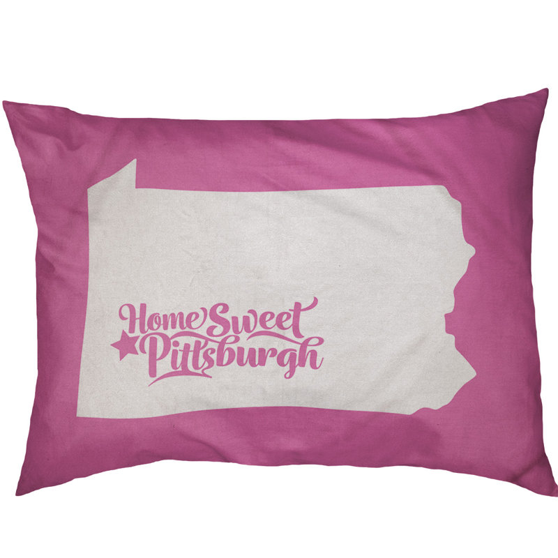 Coussin d’intérieur pour chien pittsburgh pennsylvanie, Petit (l 28 po x P 18 po x H 6 po), Rose