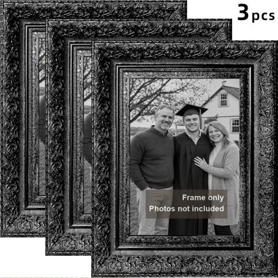 Cadre de table noir 3 pièces pour photos et décor de chambre 11 po x 14 po