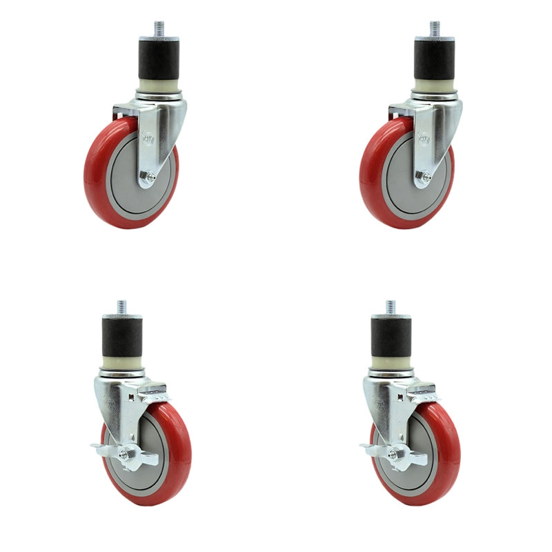 Ensemble de 4 roulettes extensibles 4 pièces