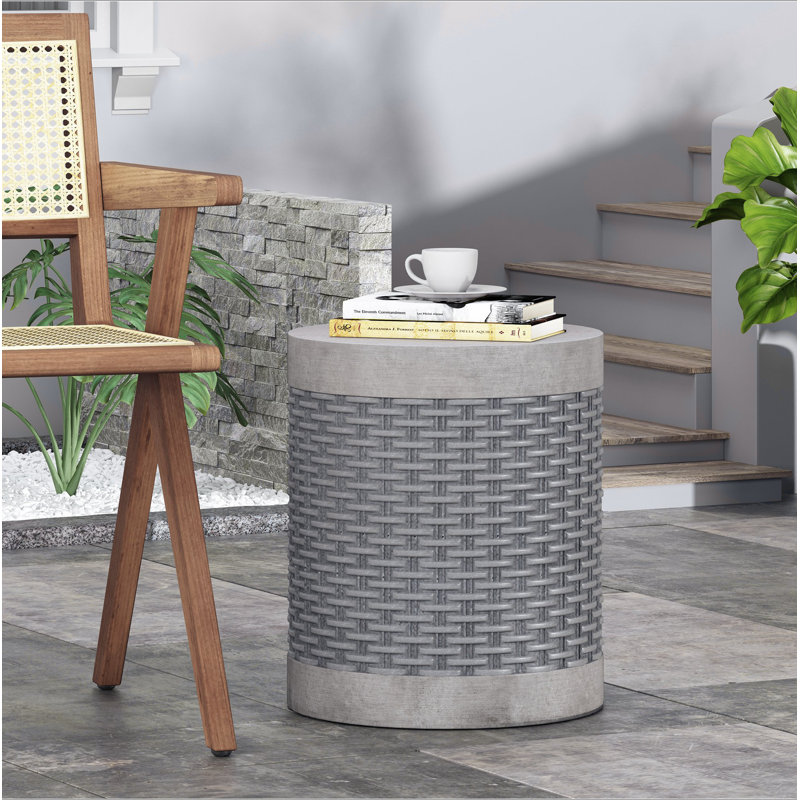 Table d'appoint d'extérieur ronde en béton