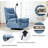 Nouhaus Snooze Modern Power Recliner - Swivel Glider Rocker with Wireless Charging & Extended Footrest, Heavy Duty Steel Base, Blue-106588209