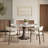 Breakfast Corner Nook Floral Shape Stone Dark Walnut Tone Dining Table Bistro Table For 2-4-952792864-952792866