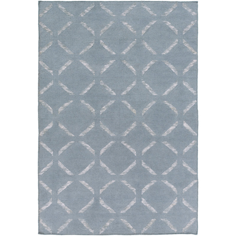 Tapis gris / ivoire en laine tissé à la main Chesterton, Rectangle 2 pi x 3 pi