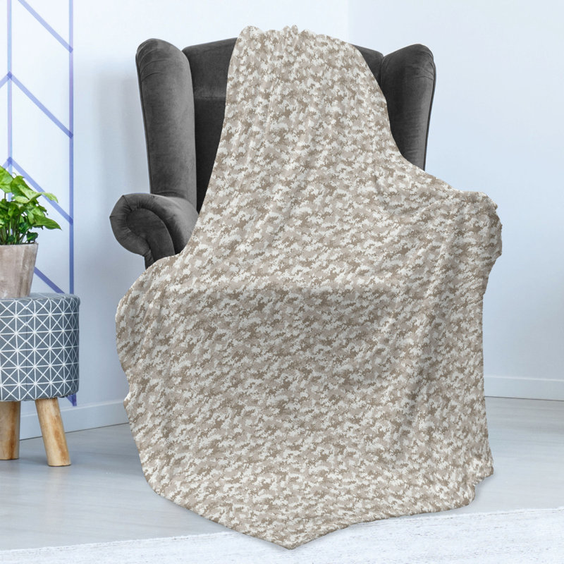 Hand Woven Throw Blanket, Gray Abstract, 50" W x 60" L