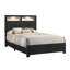 Ensemble de chambre pour grand lit, noir, blanc, bois chromé, ensemble de 3 pièces avec 2 tables de chevet-133490996-133490997
