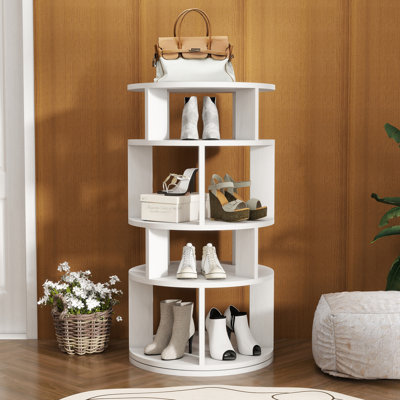 Trianna 16 Pair Rotating Shoe Rack